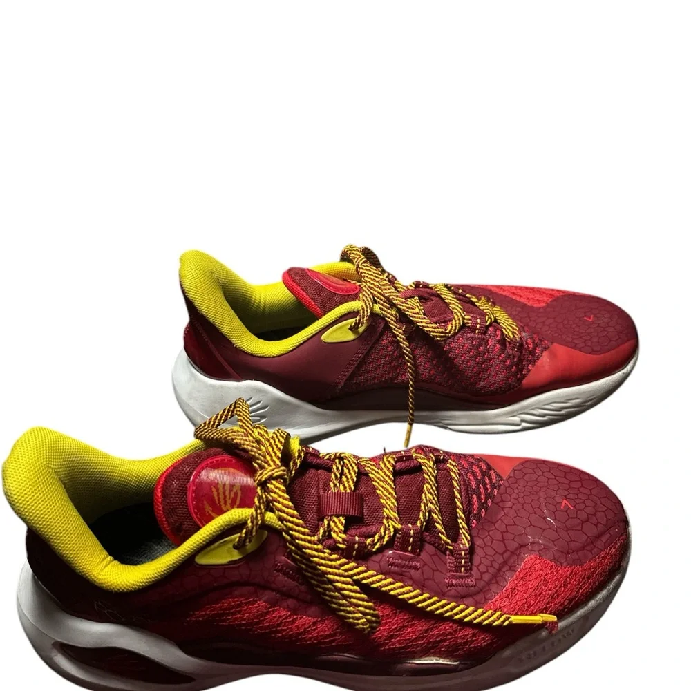 Under Armour Curry‎ Bruce Lee Fire Red Yellow Mens Basketball Shoes Size 7.5
